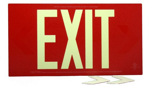 EXIT Sign. Red, 50 Feet, Single Sided with no Frame & no Mount (50R-S–) Cable Protector Works - Elasco Wheel Chocks, Cable Protectors and Cable Ramps Cable Protectors