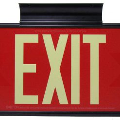 EXIT Sign. Red, 50 Feet, Single Sided with Black Frame & Black Mount (50R-SBB) Cable Protector Works - Elasco Wheel Chocks, Cable Protectors and Cable Ramps Cable Protectors