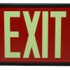 Glow in The Dark Emergency EXIT Signs Non Electric UL Listed Industrial Grade PhotoLuminescent Red  Feet R SB BHLMGVG