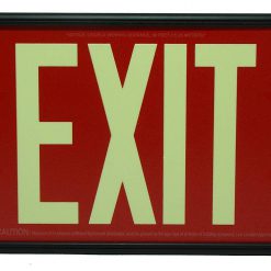 EXIT Sign. Red, 50 Feet, Single Sided with Black Frame & no Mount (50R-SB-) Cable Protector Works - Elasco Wheel Chocks, Cable Protectors and Cable Ramps Cable Protectors