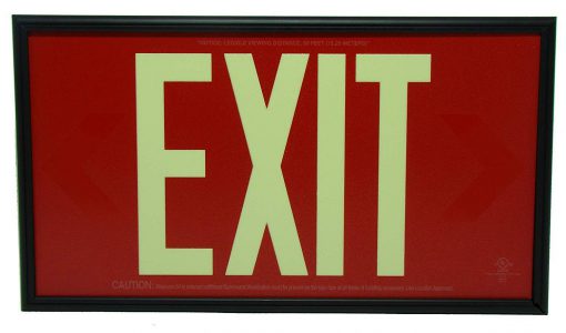 EXIT Sign. Red, 50 Feet, Single Sided with Black Frame & no Mount (50R-SB-) Cable Protector Works - Elasco Wheel Chocks, Cable Protectors and Cable Ramps Cable Protectors