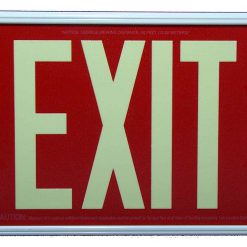 EXIT Sign. Red, 50 Feet, Single Sided with White Frame & no Mount (50R-SW-) Cable Protector Works - Elasco Wheel Chocks, Cable Protectors and Cable Ramps Cable Protectors