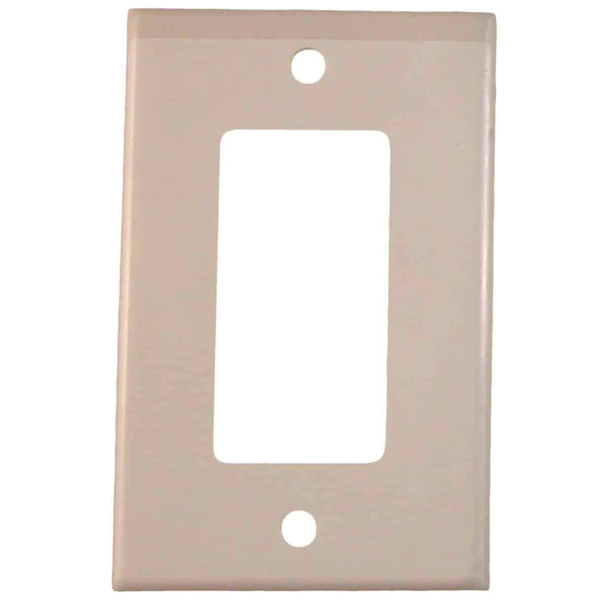 Wall Cover Plate, 1 Gang GFCI, White Plastic, 1 Pack. In Stock