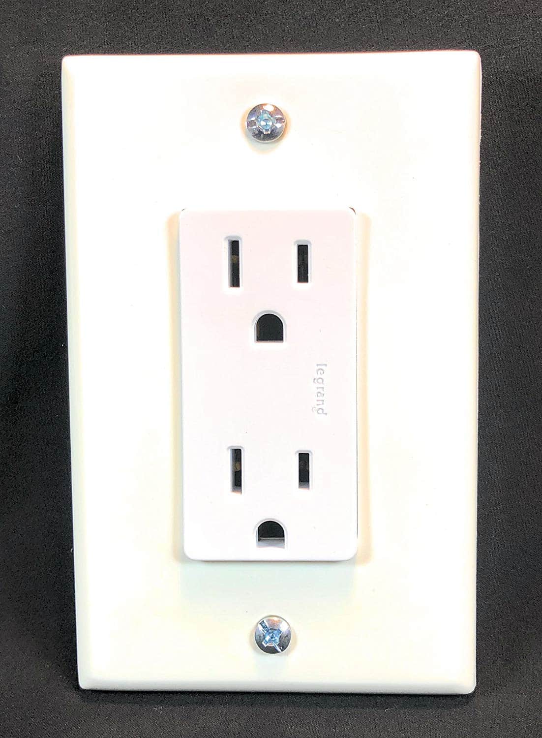 Wall Cover Plate, 1 Gang GFCI, White Plastic, 1 Pack. In Stock